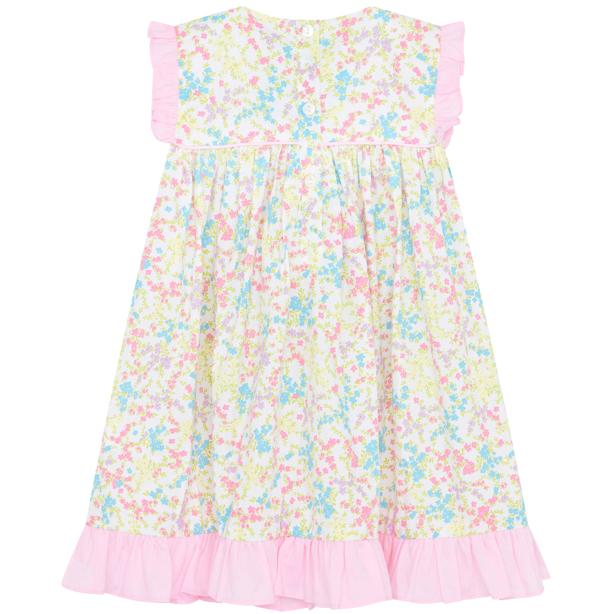 Little Princess Beatrice Tiny Floral Cotton Girls Dress Pink White | Holly Hastie London