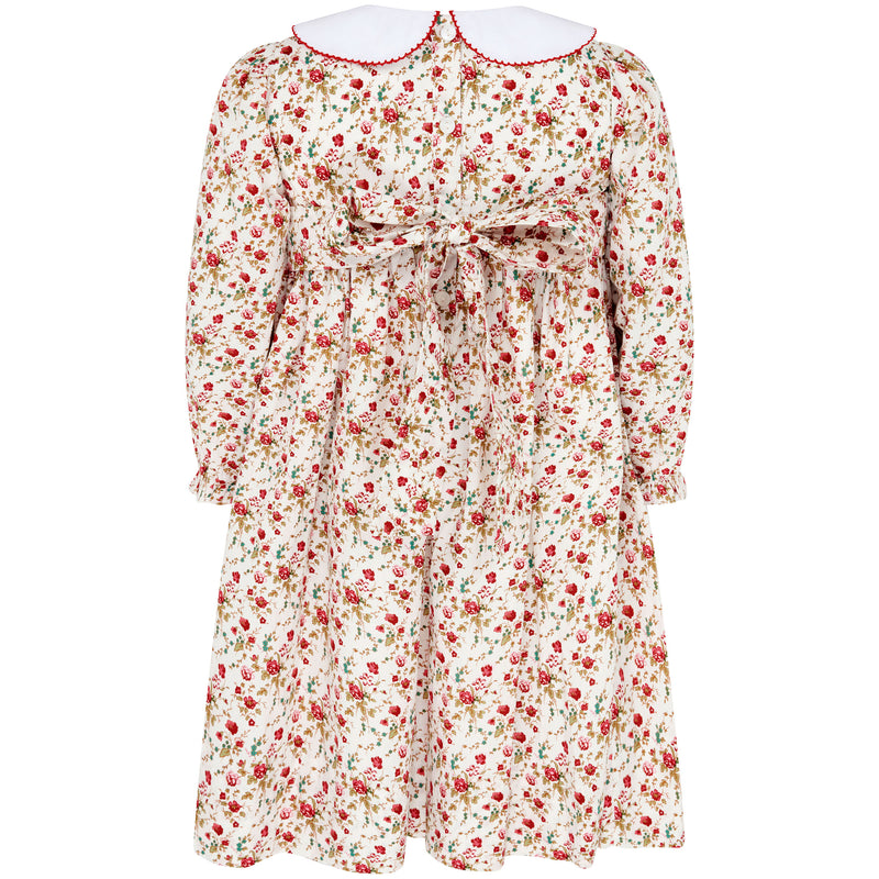 Little Princess Darcey Hand Smocked Floral Baby Dress Red | Holly Hastie London