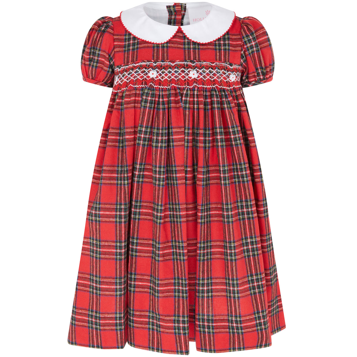 Little Princess Lana Hand Smocked Plaid Baby Dress Red | Holly Hastie London