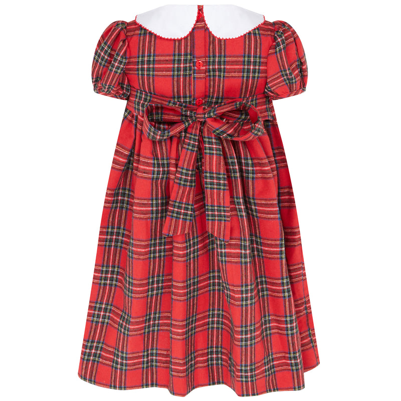 Little Princess Lana Hand Smocked Plaid Baby Dress Red | Holly Hastie London