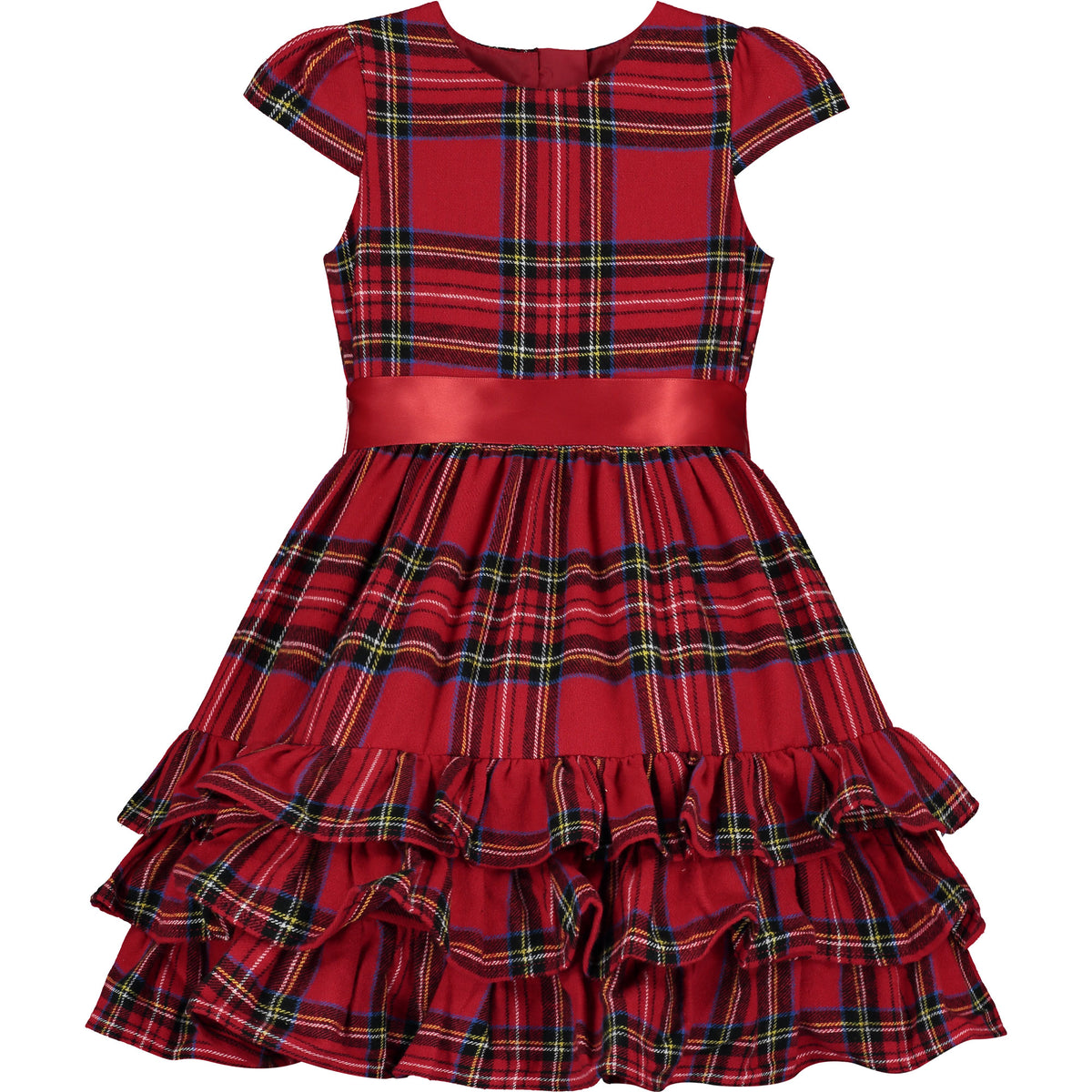 Arabella Plaid Cotton Frill Baby Party Dress Red | Holly Hastie London