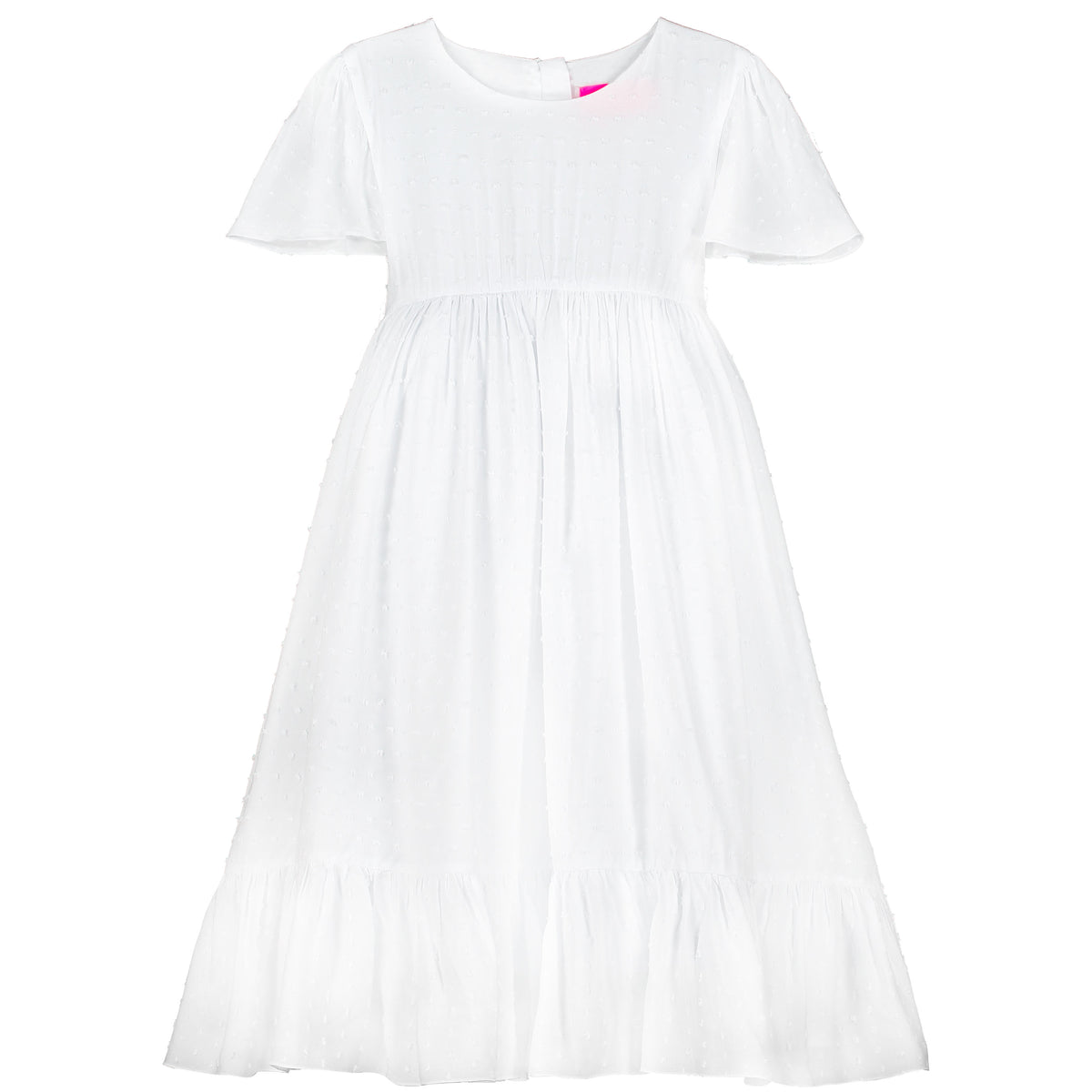 x Girls Designer Poppy White Cotton Dobby Party Dress | Holly Hastie London