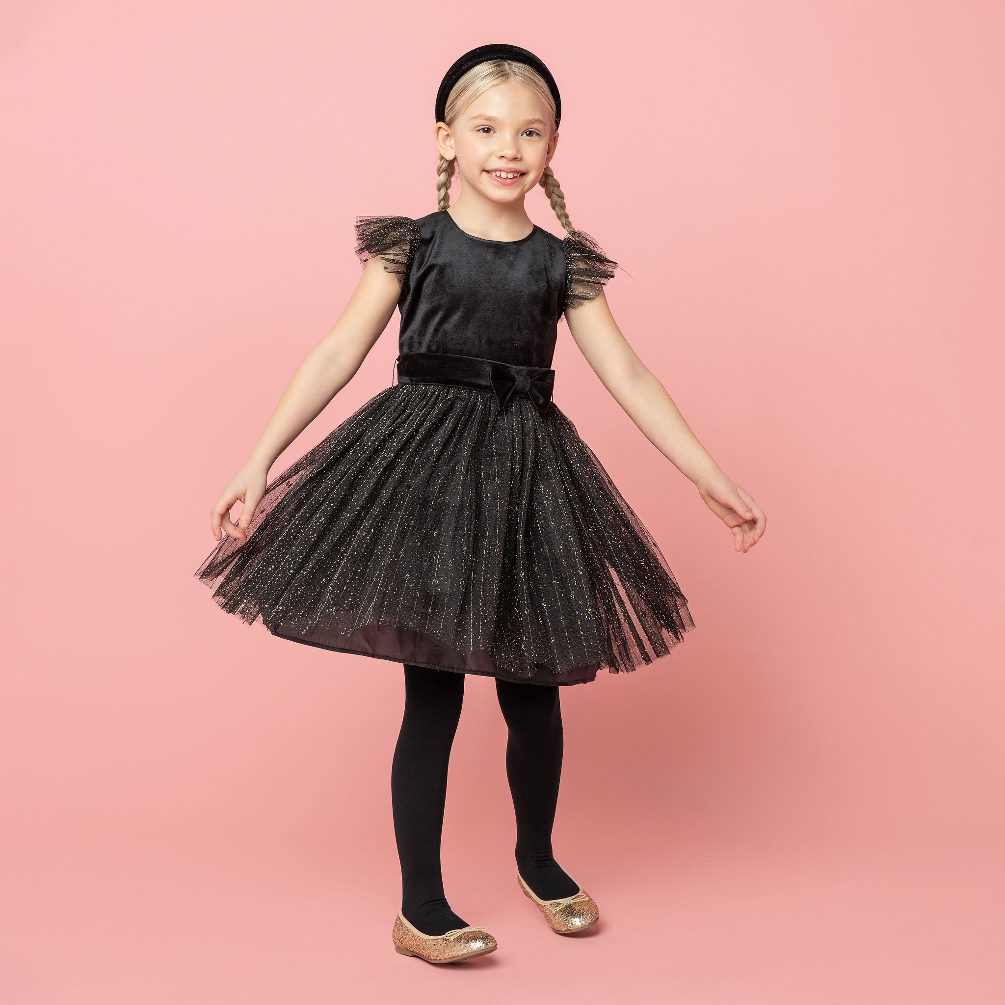 Little girls 2024 black party dress