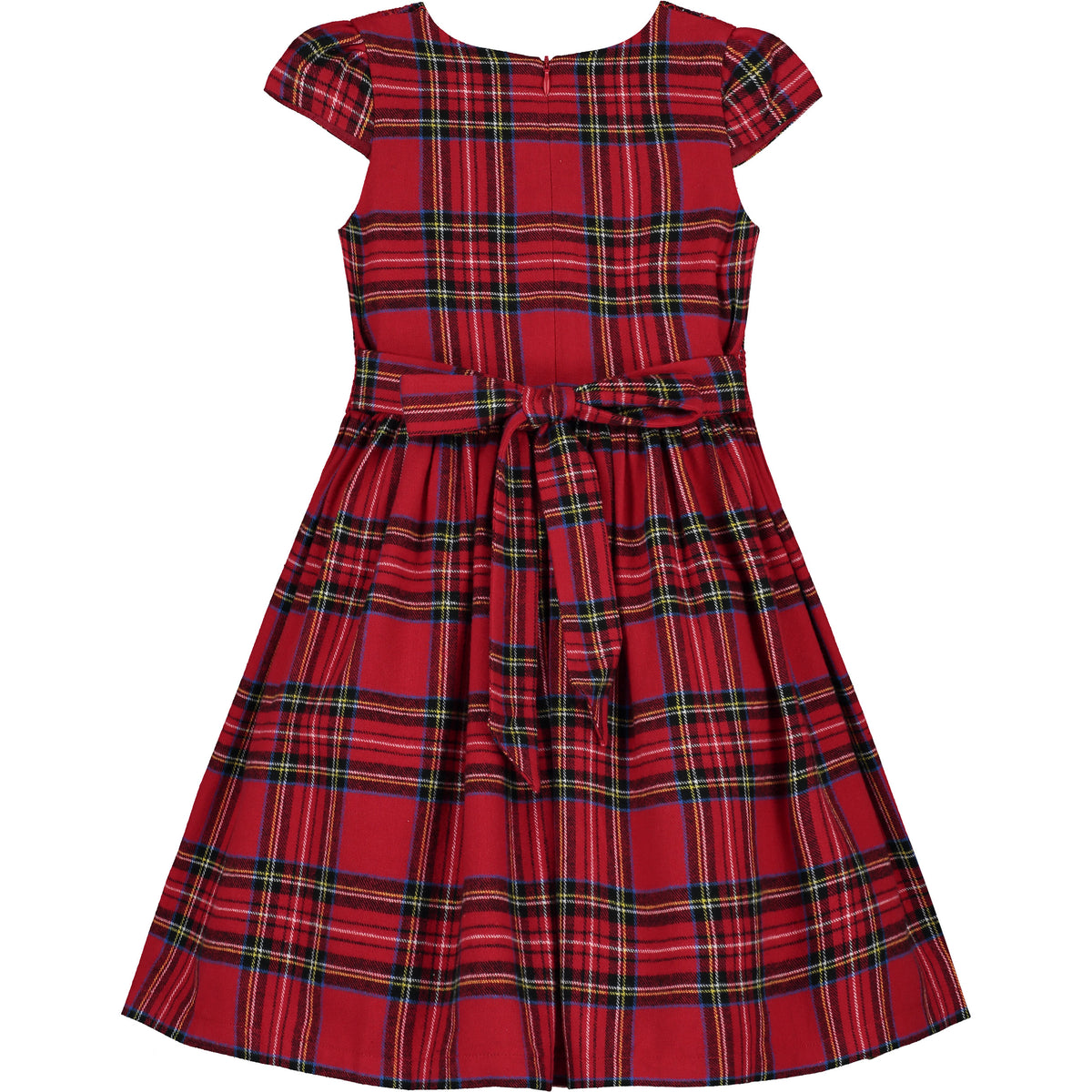 Girls Party Dress Bonnie Smocked Plaid Tartan Red | Holly Hastie London