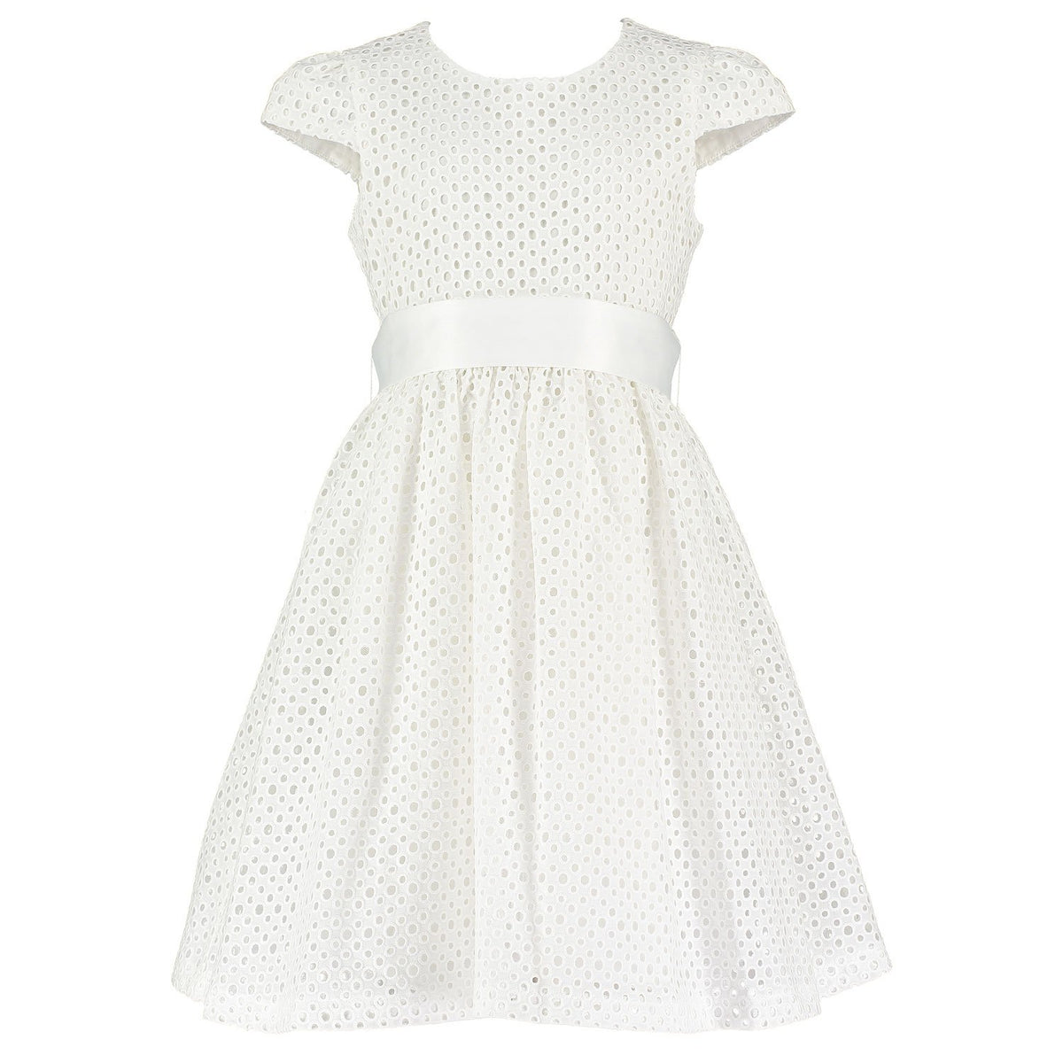 Girls Designer White Cotton Embroidered Dress | Holly Hastie London