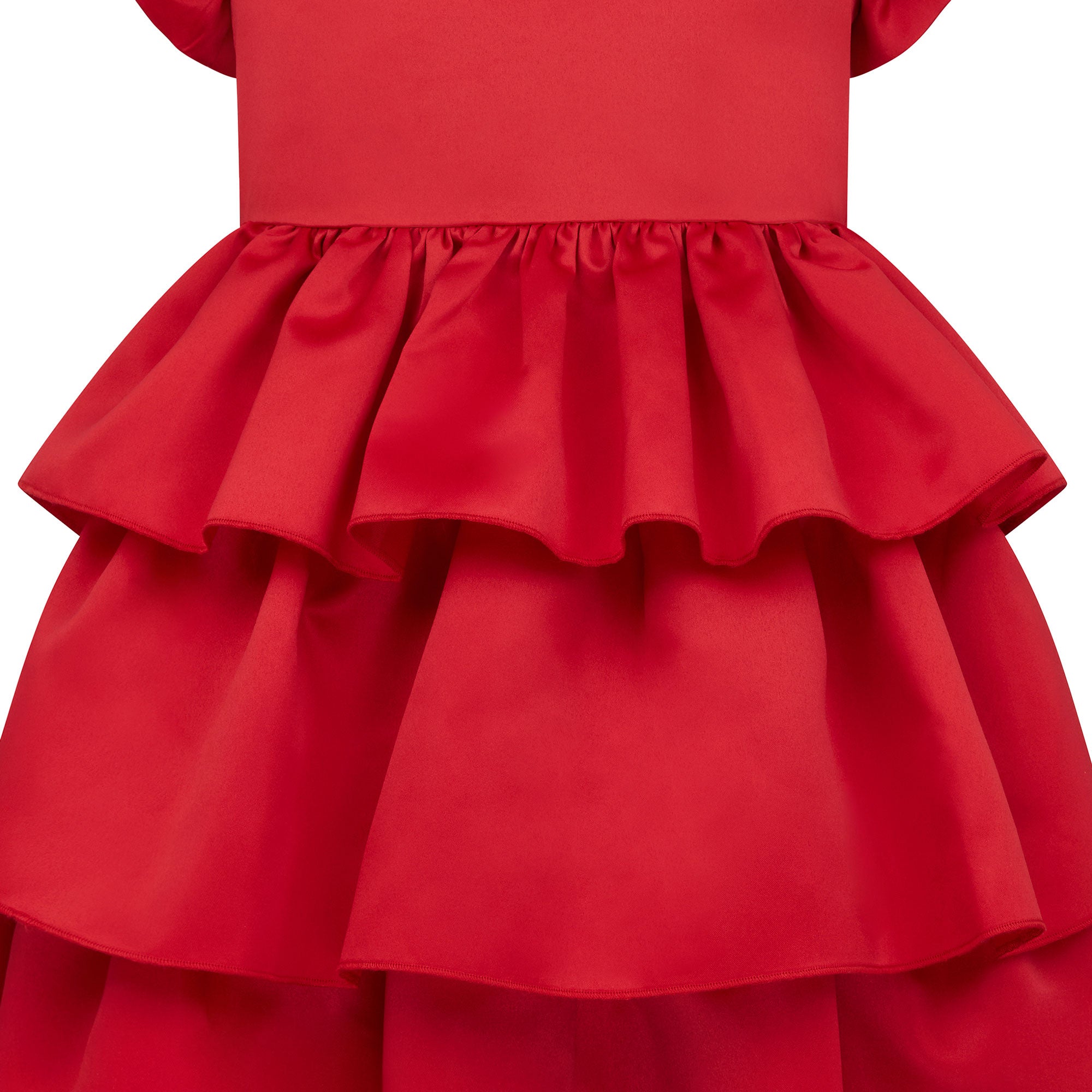 Satin frill cheap dress